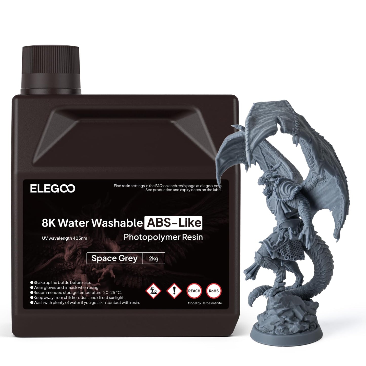 ELEGOO 8K Water Washable ABS-Like Resin Space Red Clay 1kg