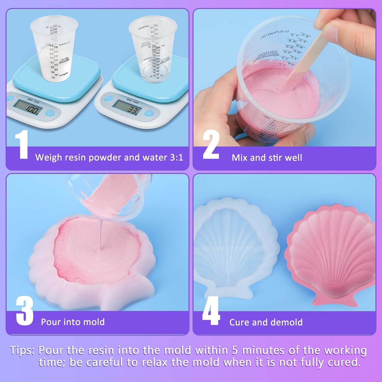 Resin Casting Powder 3000g (Packaging Upgrade), 20~30 Minutes Demold, Water Activated Plaster Powder for Craft Casting, Easy Mixing and Self Leveling