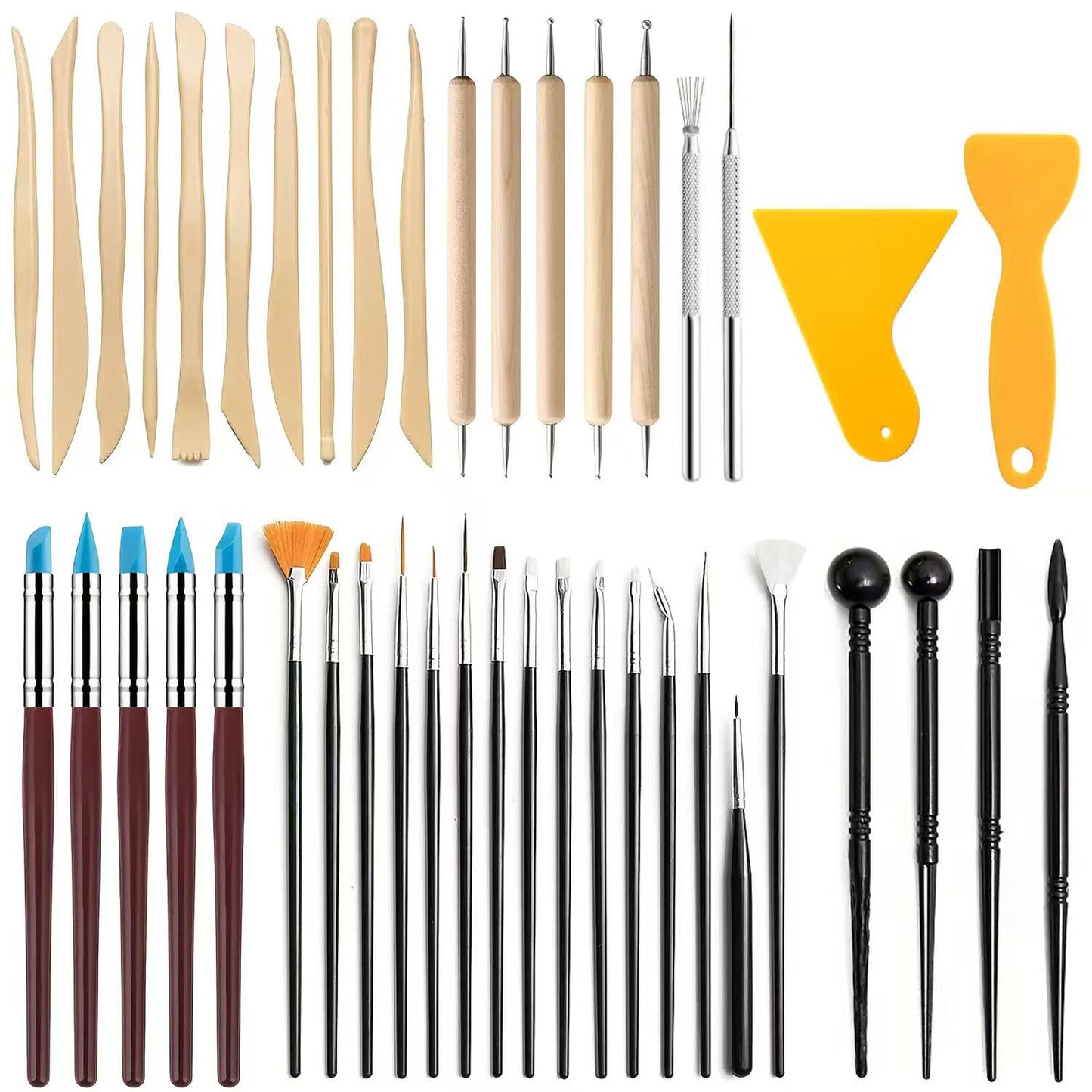 19 PCS Clay Sculpting Tools Set, Pink Air Dry Clay Tool, Polymer Clay Tool Kit, Dotting Tools, Dot Painting Tools, Clay Pottery Carving Tools for DIY Crafts Embossing Modeling