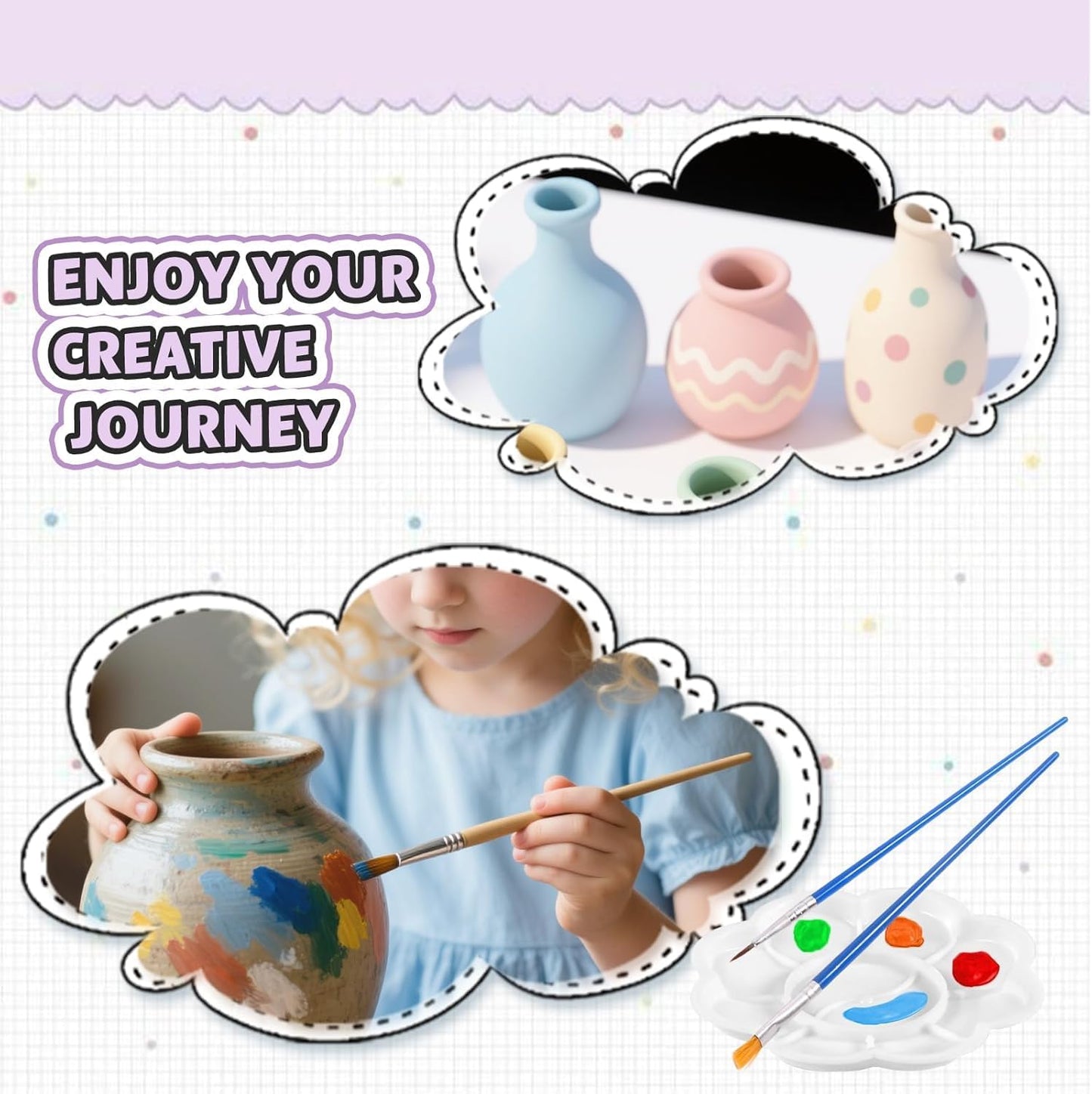 3 PCS Air Dry Clay - 3.3lbs Natural Modeling Pottery Clay for Wheel