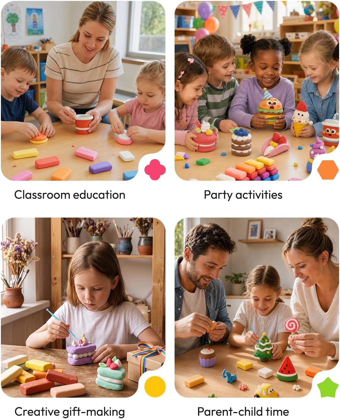 JUPITEARTH Air Dry Clay for Kids, 36 Colors Modeling Clay Kit