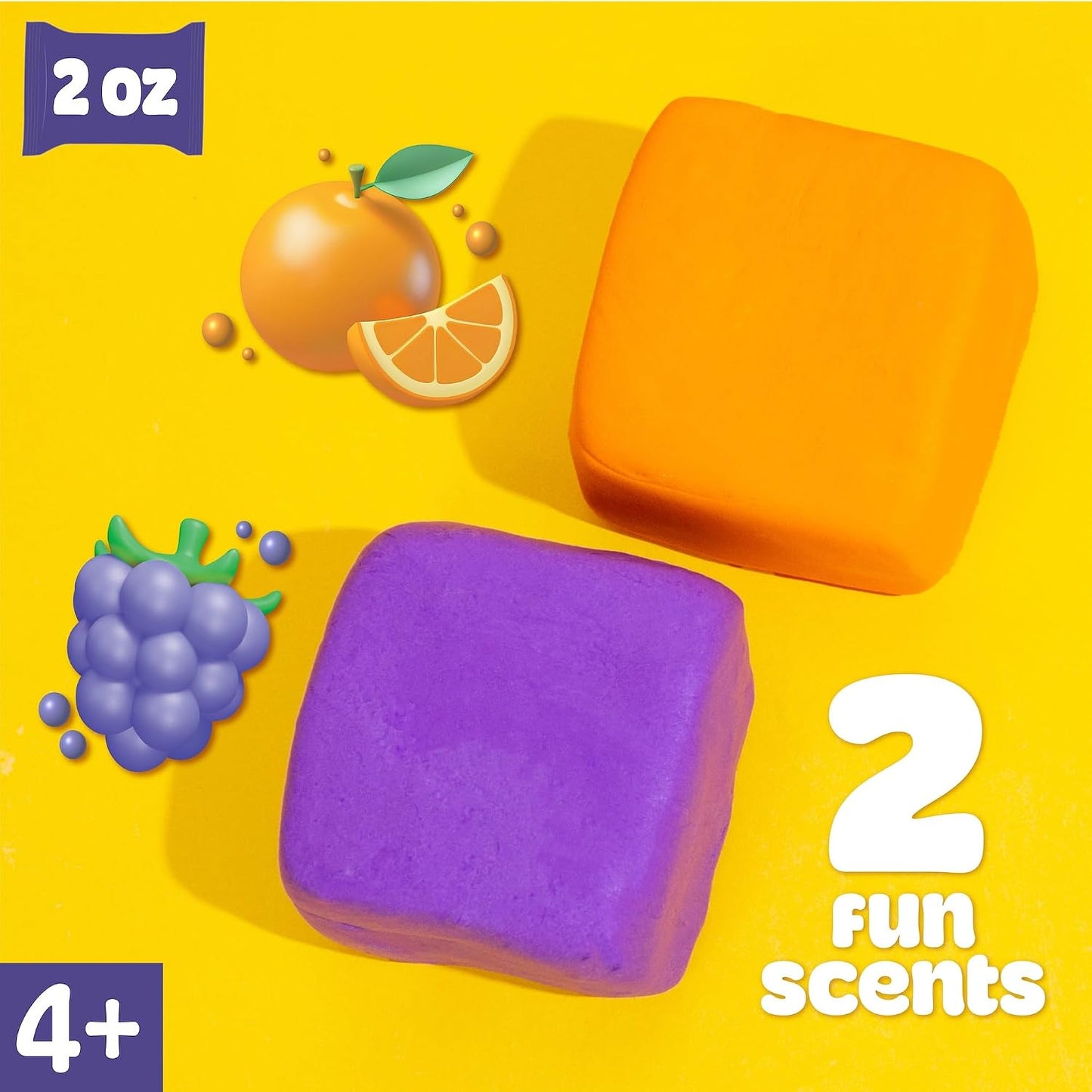 Play-Doh Scented Air Dry Clay, 2-Pack Halloween Bundle, 1 Purple Grape, 1 Orange, Goodie Bag Stuffers, Art Supplies, Arts and Crafts for Kids, Craft Supplies, Toddler Party Favors