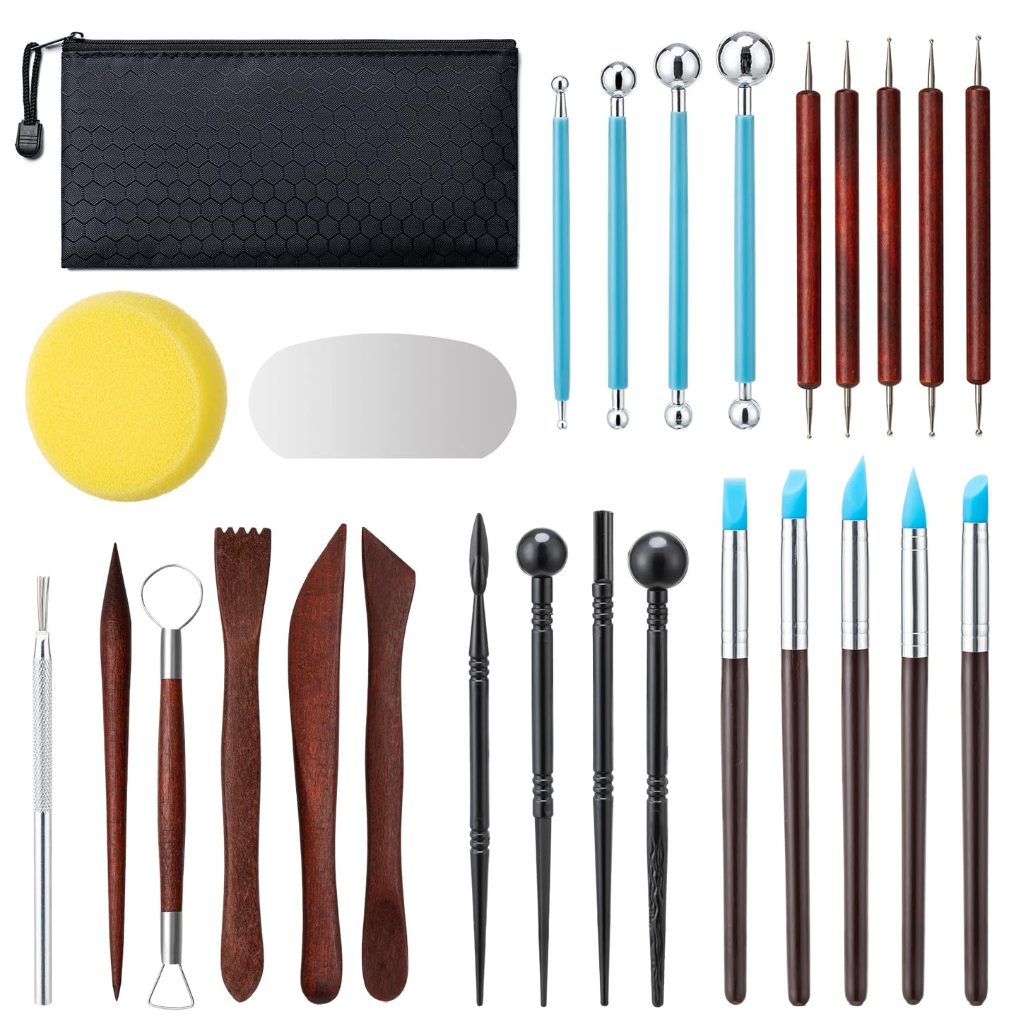 Amrules 43 Pcs Polymer Clay Sculpting Tools Kit for Adults, Light Yellow