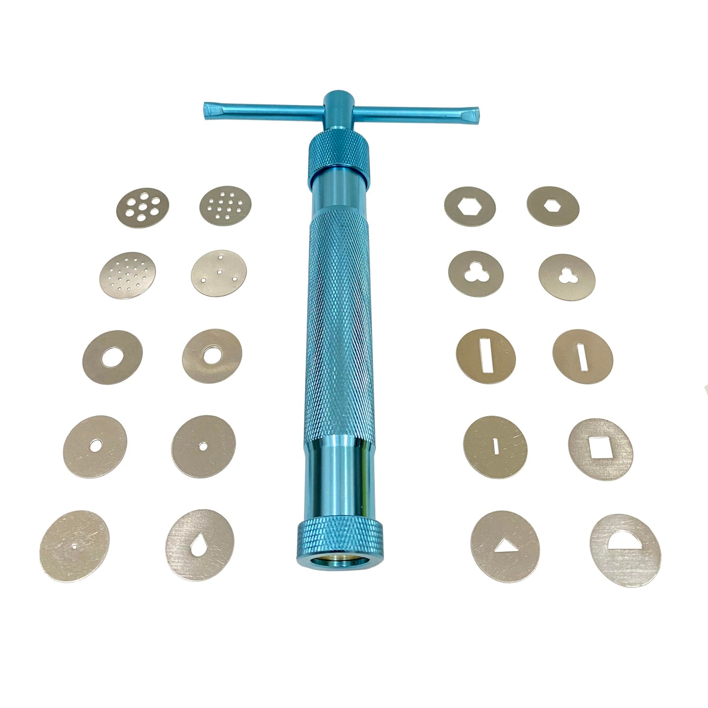HEVERP Stainless Steel Clay Extruders Sugar Paste Extruder Cake Fondant Decorating Tool Set (Green)