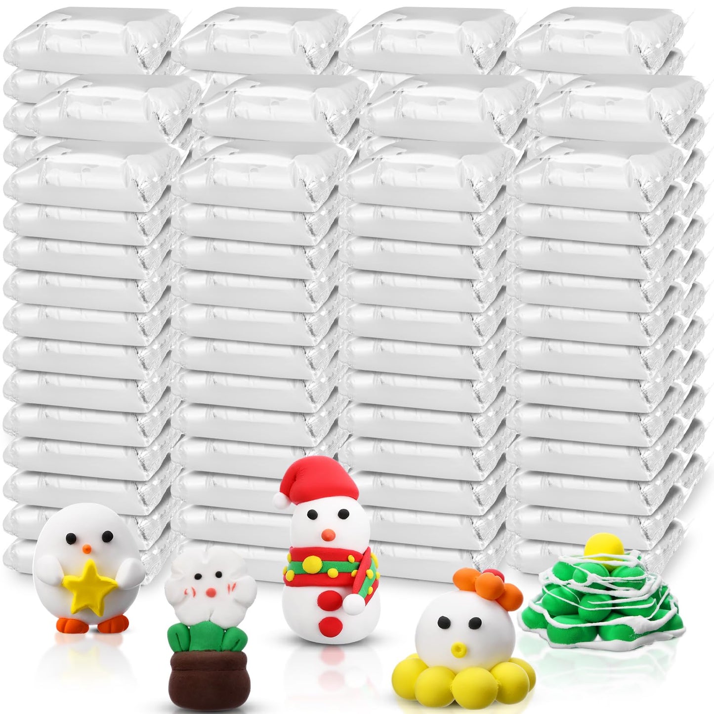 WinnerWhy 144 Pcs Total 76oz Air Dry Clay Soft Non-Toxic Molding Clay for DIY Arts Craft Sculpting Molding Projects Rewards Supplies(White)