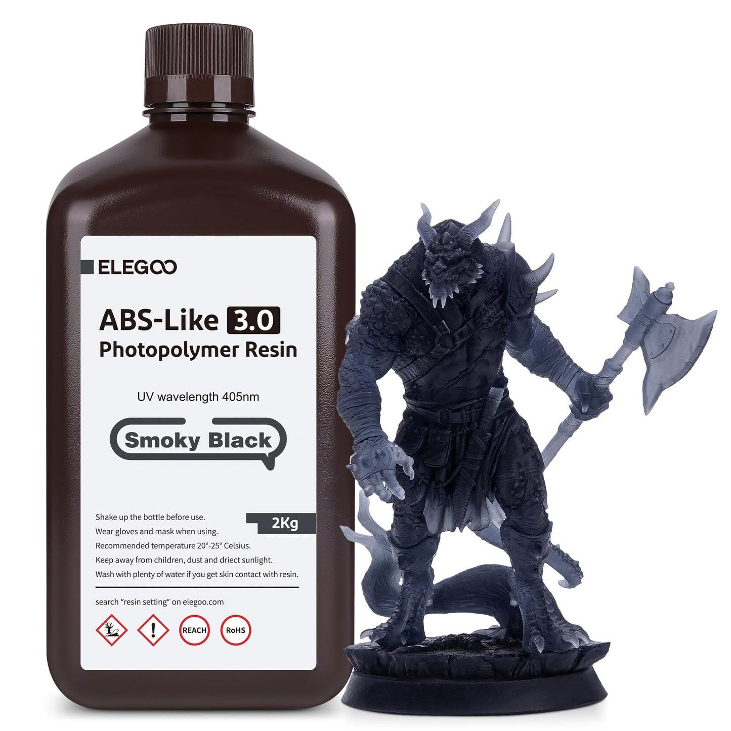 ELEGOO Upgraded ABS-Like 3D Printer 8k Resin 3.0, 405nm UV-Curing LCD Resin High Precision Fast Curing Non-Brittle Photopolymer Resin for LCD Printing Red Clay 2KG
