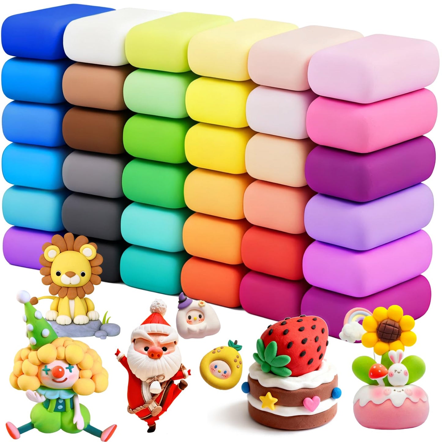 50 Pack White Air Dry Foam Clay,17.6oz Super Light Modeling Foam Clay,White Soft Modeling Clay for Birthday Gift,Arts & Crafts,Family & Classroom Rewards
