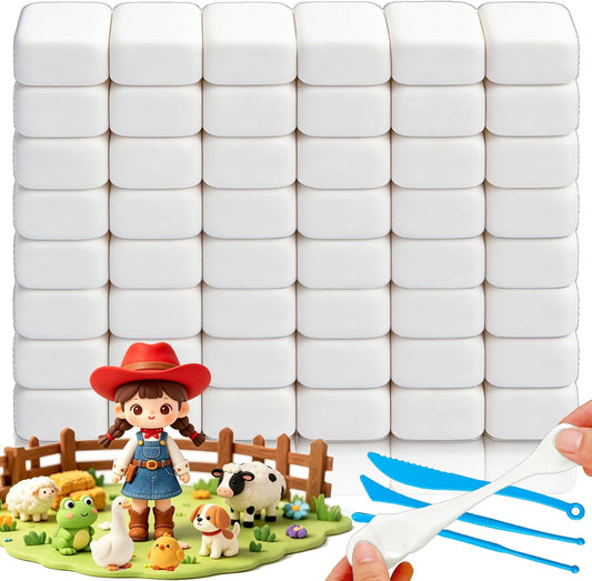 50 Pack White Air Dry Foam Clay,1.12lb Soft Molding Lightweight Clays with 3 Pcs Sculpting Tools for Kids,Adults,Crafting Cosplay,Artistic Projects