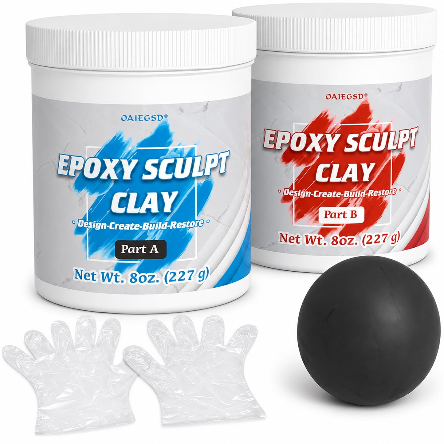 1 lb White Epoxy Putty Sculpt Clay, 2 Part Self Hardening Modeling Clay