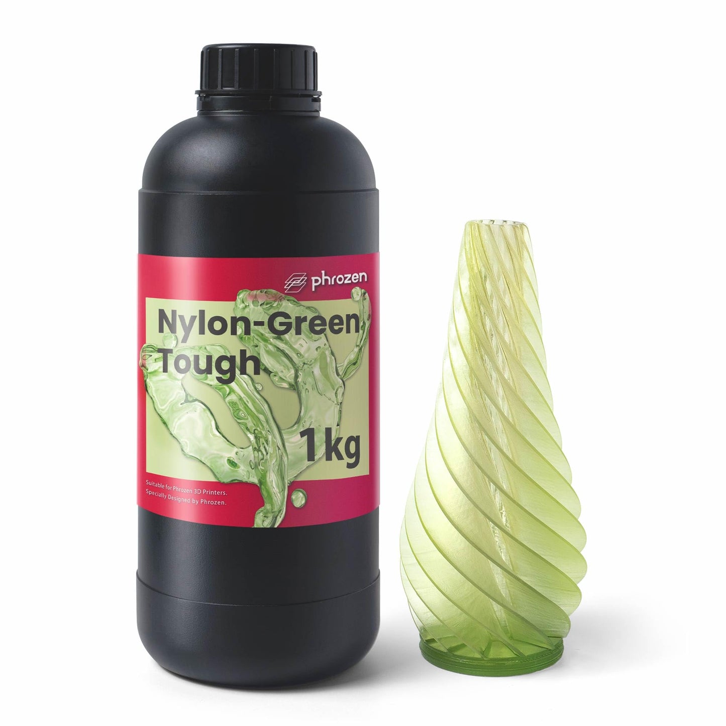 phrozen Nylon-Green Tough Resin with high Resistance, Ideal for Creating Functional 3D Prints, do not Break Easily (1KG)