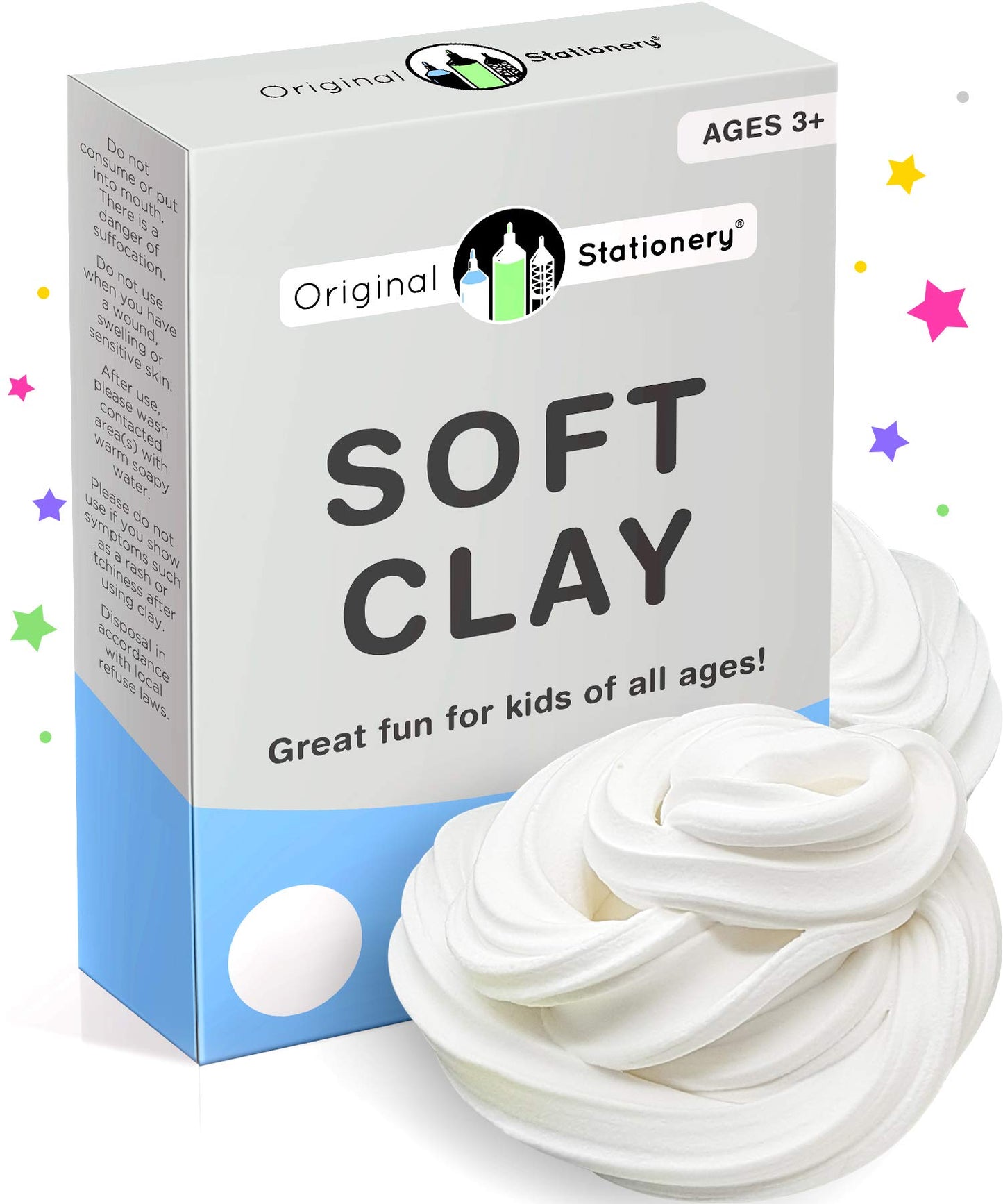 Original Stationery Soft Clay Modeling Compound - 4 lb (1.8 kg), White - Air Dry Cloud Dough & Butter Slime Clay for DIY Slime Kit, Arts & Crafts, Ages 7+ Kids Crafts