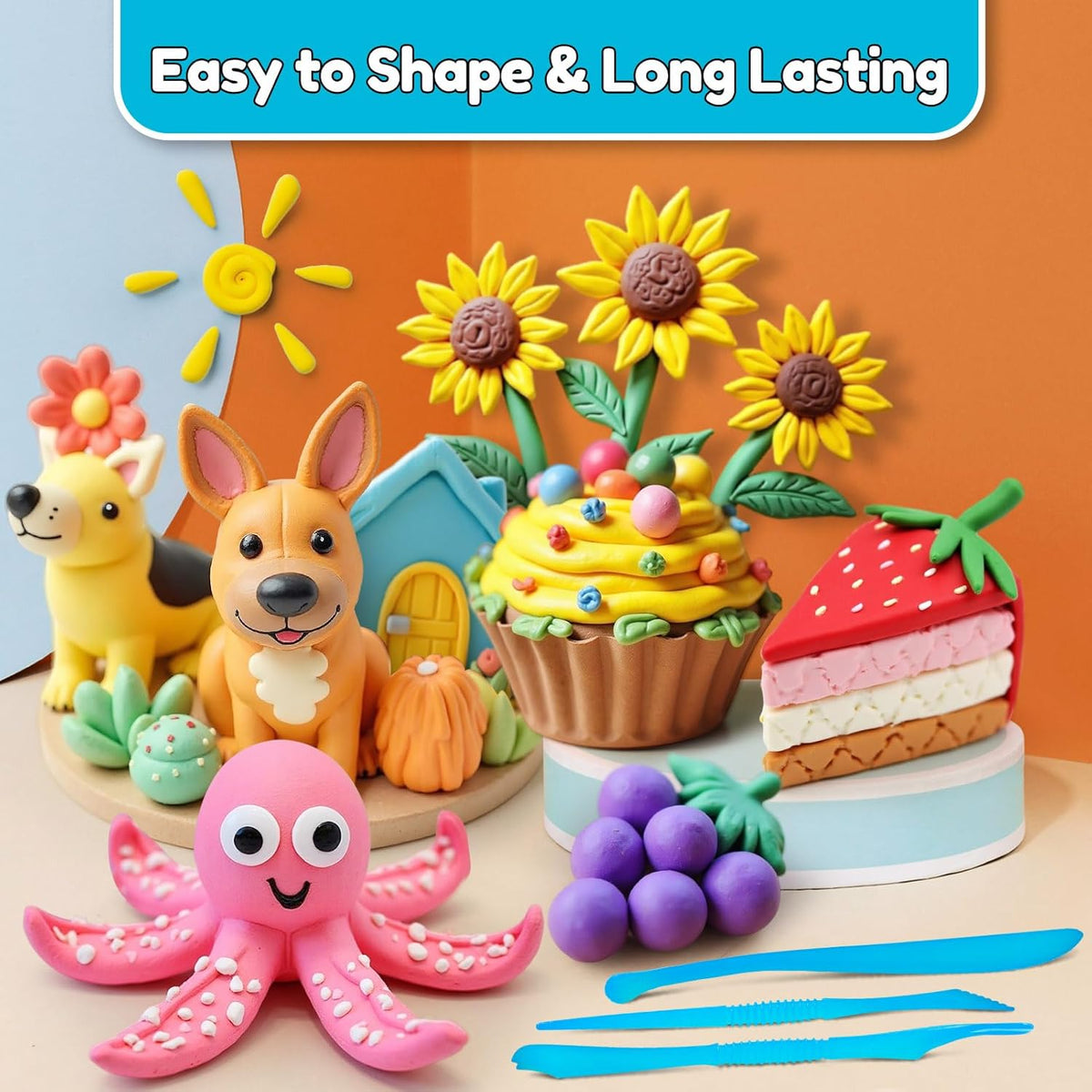 Air Dry Clay 145 Colors, Modeling Clay for Kids, DIY Molding Toy with Tools