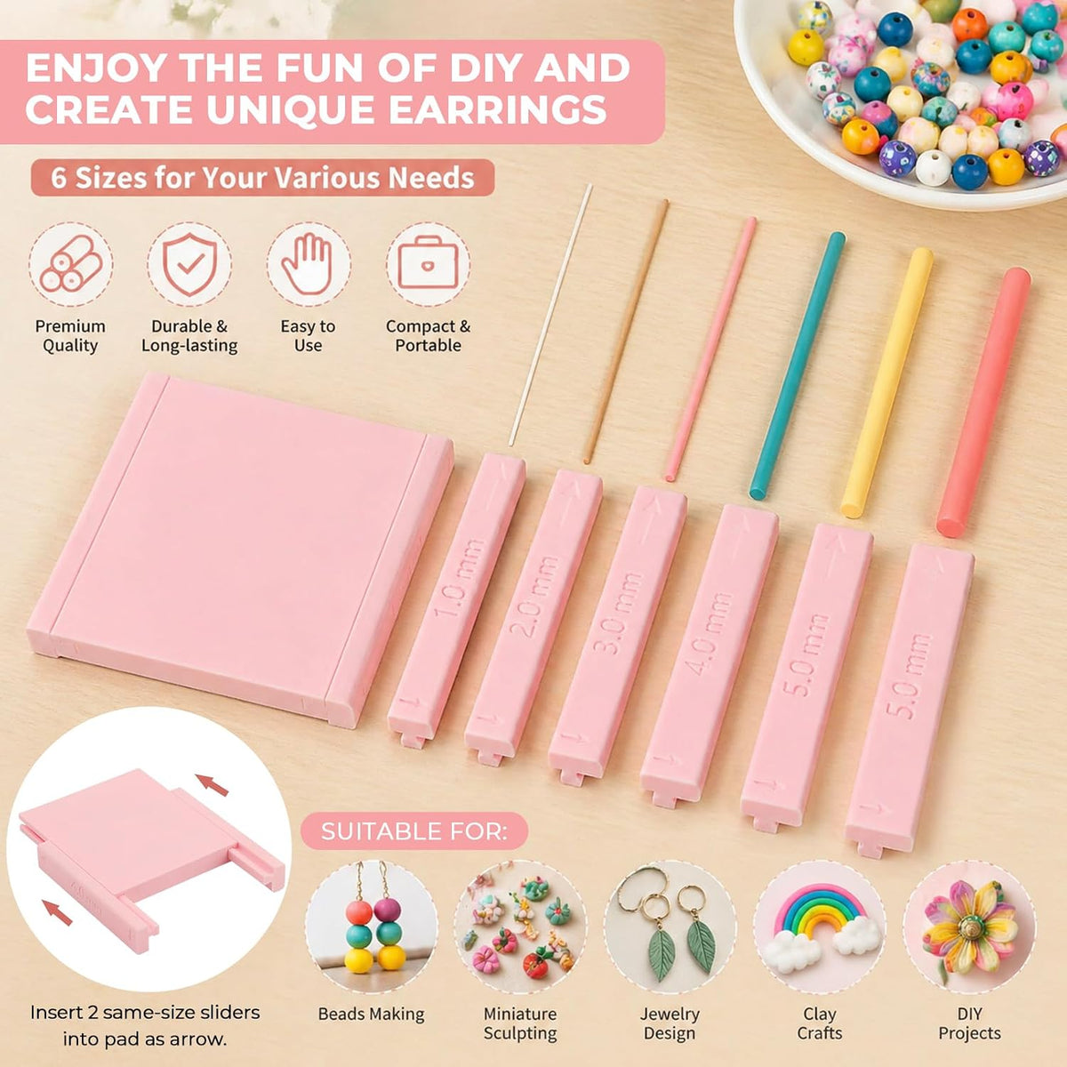 7 Pcs Clay Tube Hoop Roller Guide Set, Clay Rolling Strip Shape Maker