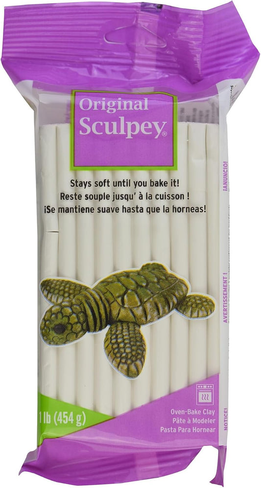 Sculpey Original White Polymer Oven Bake Clay - 1 lb Modeling Clay for