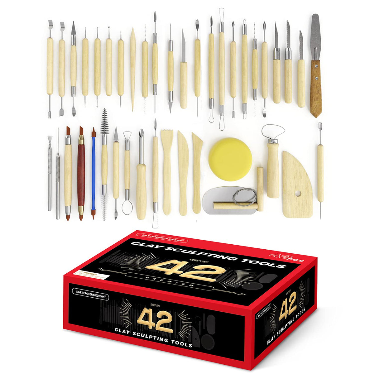 S & E TEACHER'S EDITION 42 Pcs Polymer Clay Tools