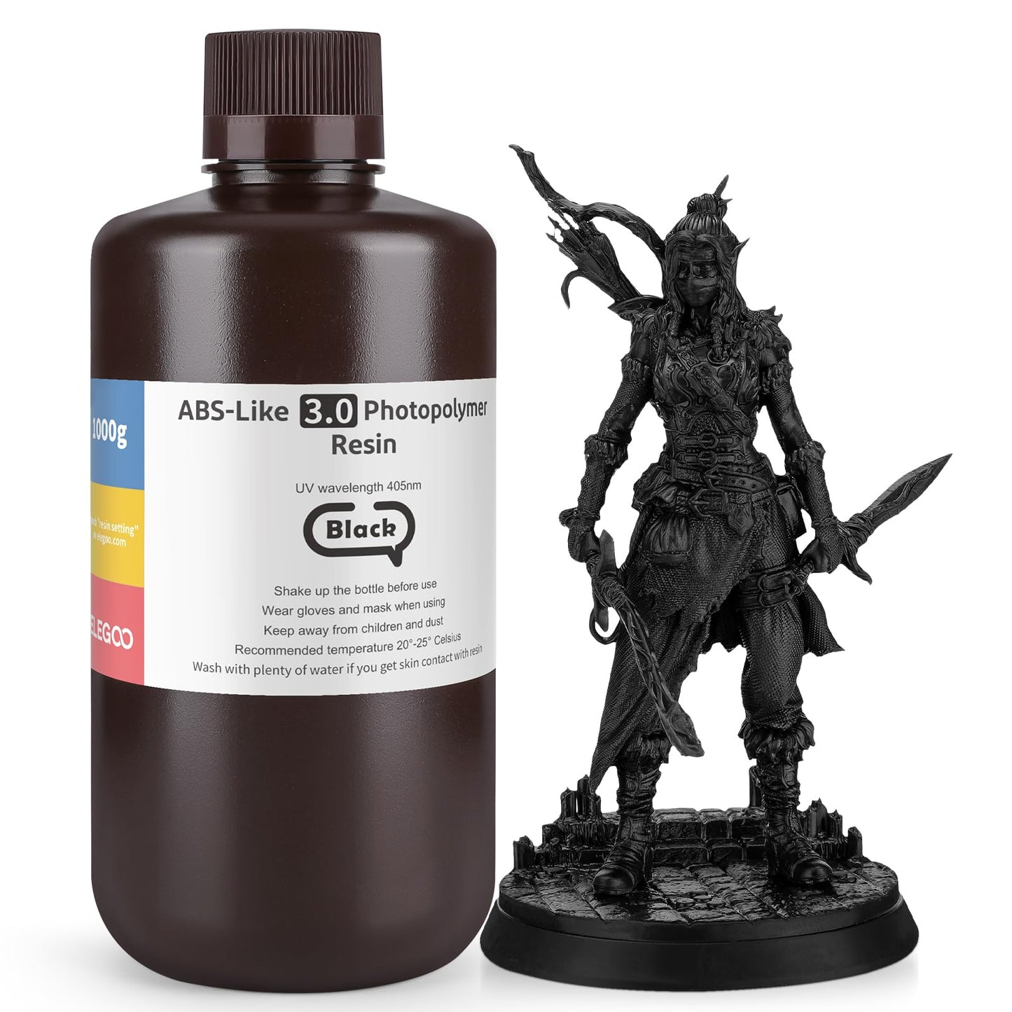 ELEGOO Upgraded ABS-Like 3D Printer 8k Resin 3.0, 405nm UV-Curing LCD Resin High Precision Fast Curing Non-Brittle Photopolymer Resin for LCD Printing Red Clay 2KG