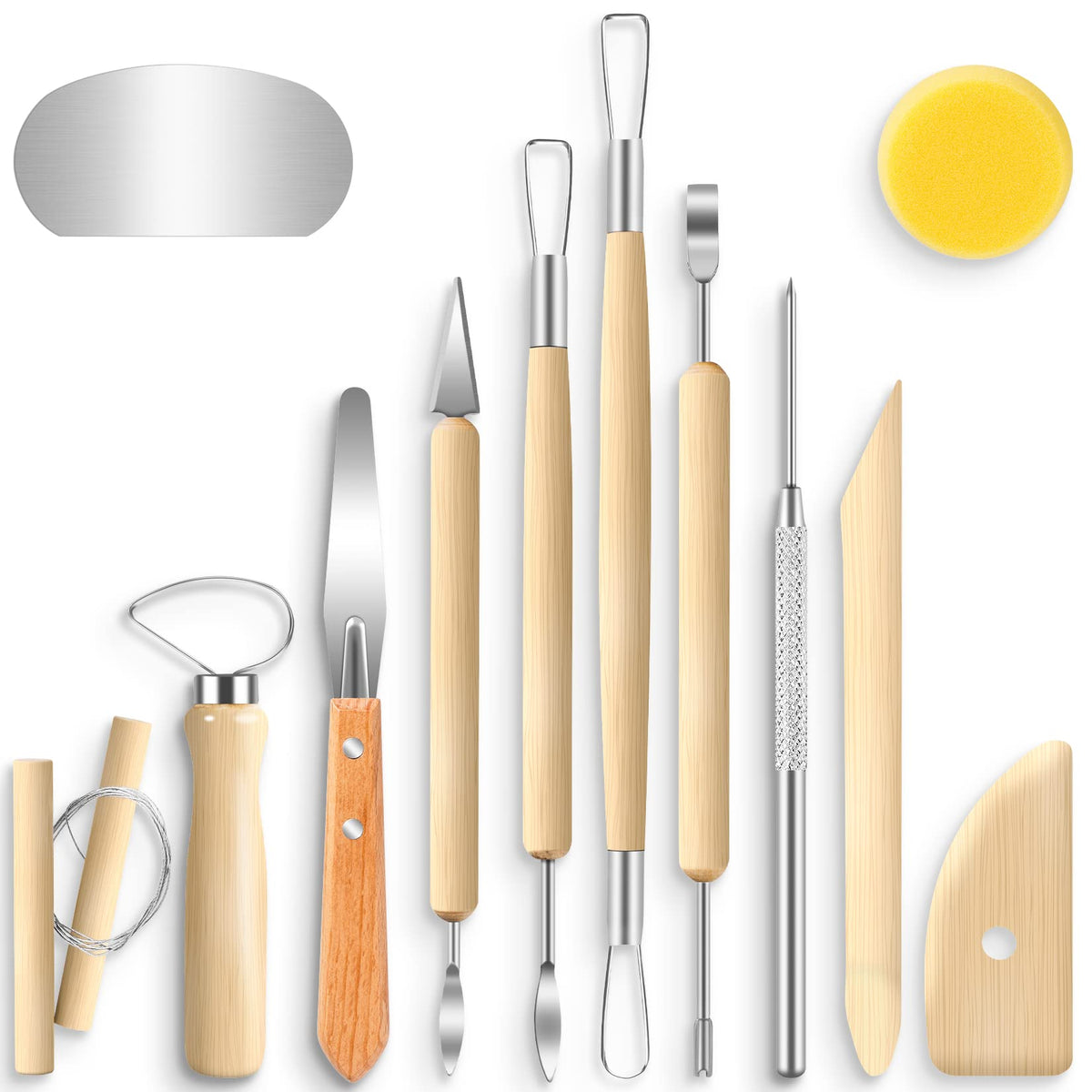Jetmore 6 Pack Clay Tools Kit, Pottery Tools & Sculpting Tools, Polymer Modeling Clay Cutters Sculpture Set for Carving, Ceramics, Molding, DIY