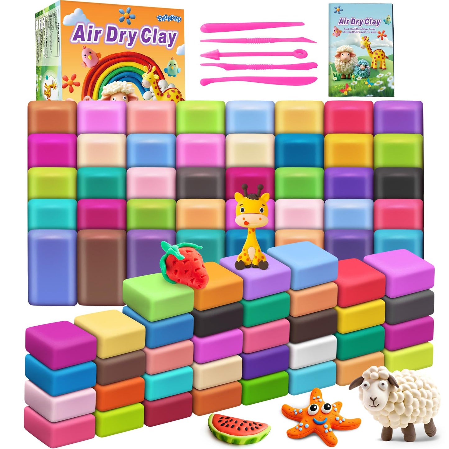 Air Dry Clay 192 Colors, Modeling Magic Clay Gift for Kids