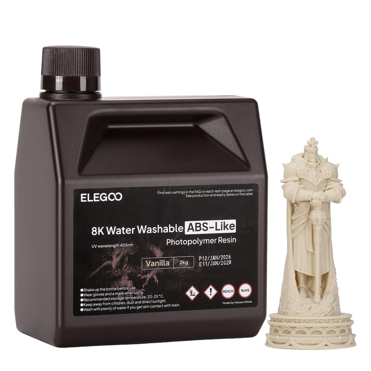 ELEGOO 8K Water Washable ABS-Like Resin Red Clay 2000g