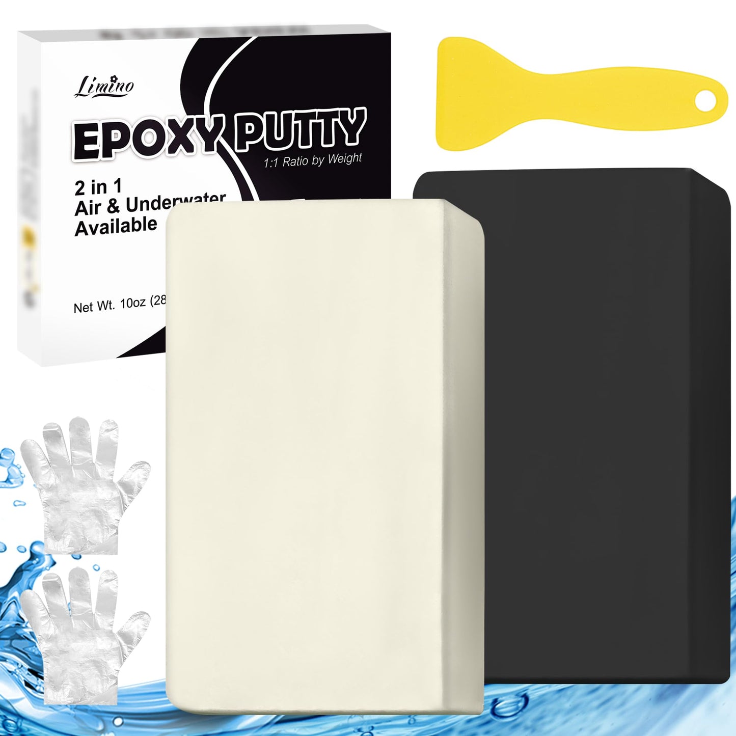 Epoxy Putty - 10oz Fast Repair Multipurpose Clay, Strong Adhesion Epoxy Filler Putty for Fixing Leaks, Cracks, Filling - 2 Part Epoxy Sculpt Clay for Bonding Metal, Tile, Ceramics, Plastic (White)