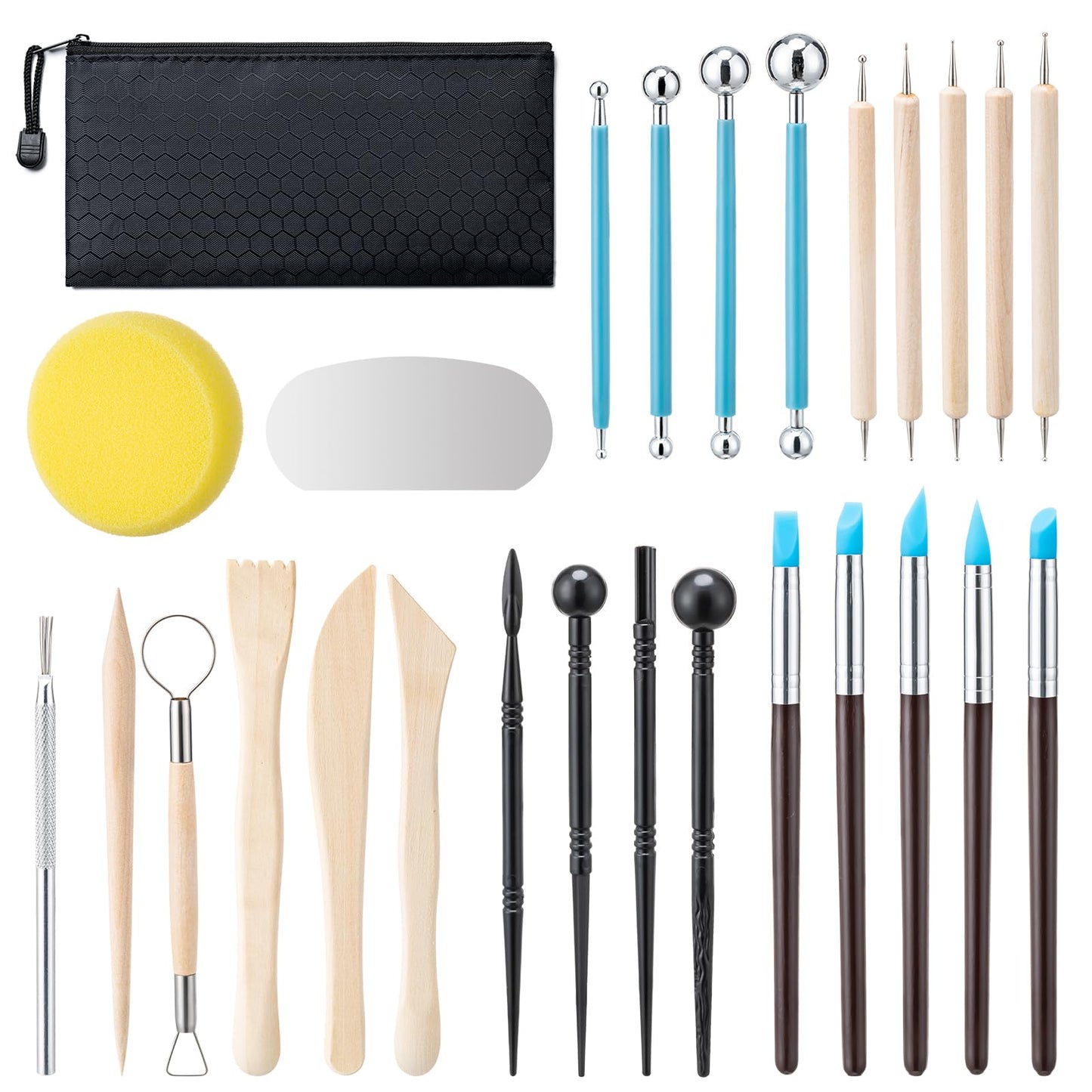 Amrules 43 Pcs Polymer Clay Sculpting Tools Kit for Adults, Light Yellow