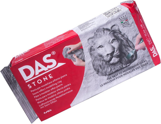 DAS Air-Hardening Modeling Clay - Stone Air Dry Clay 2.2lb Block - Pliable Air Clay for Sculpting and Coating - Introductory Air Dry Modeling Clay for All Ages - Molding Clay for Sculpting and More