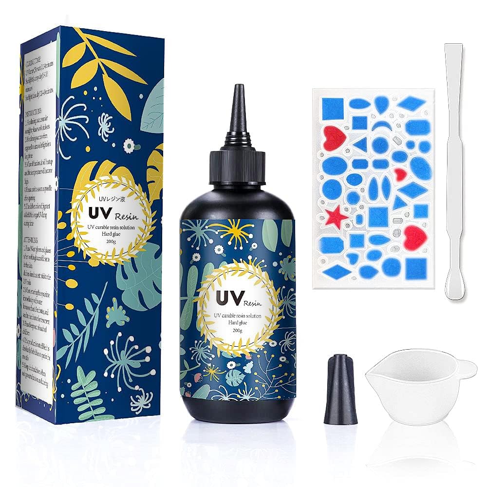 Crystal Clear Hard UV Resin Upgraded Formula Ultraviolet Fast Curing for Jewelry Making Craft Decoration, Hard Transparent Glue Solar Cure Sunlight Activated Resin (100g)