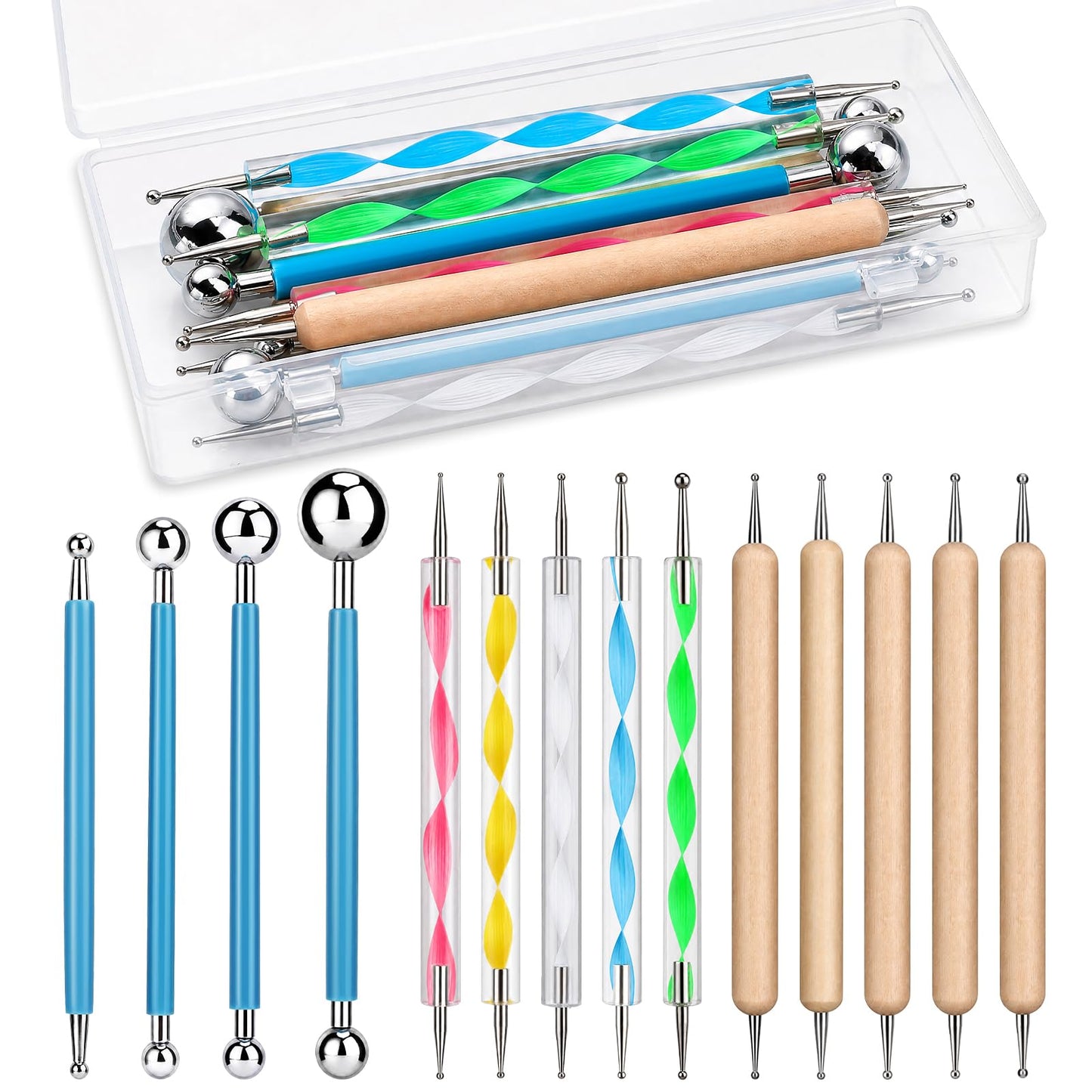 LOKUNN 14 Pcs Dotting Tools Embossing Tool Dotting Tools Set Rock Painting