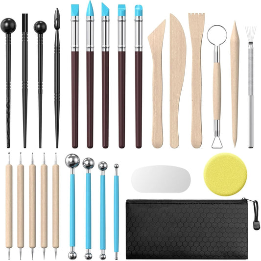 YEYETUO 27PCS Air Dry Clay Tools Kit, Basic Polymer Clay Sculpting Tools