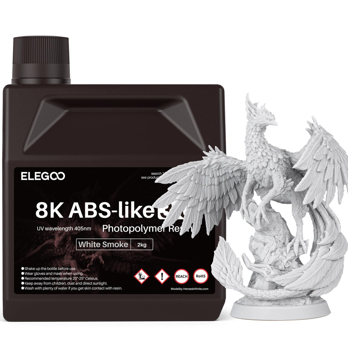 ELEGOO Upgraded ABS-Like 3D Printer 8k Resin 3.0, 405nm UV-Curing LCD Resin High Precision Fast Curing Non-Brittle Photopolymer Resin for LCD Printing Red Clay 2KG