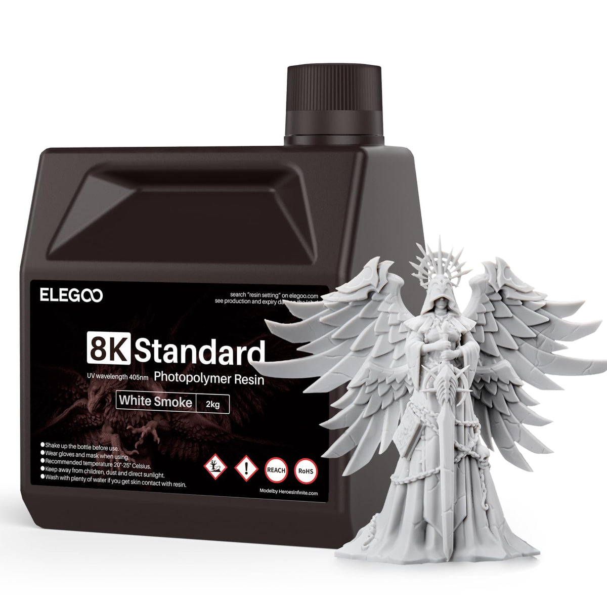 ELEGOO 8K Standard Resin for 3D Printing, Ultra Precision, 405nm Fast UV Curing Photopolymer 3D Resin for 8K 9K 12K 16K Resin 3D Printer, Red Clay 1000g