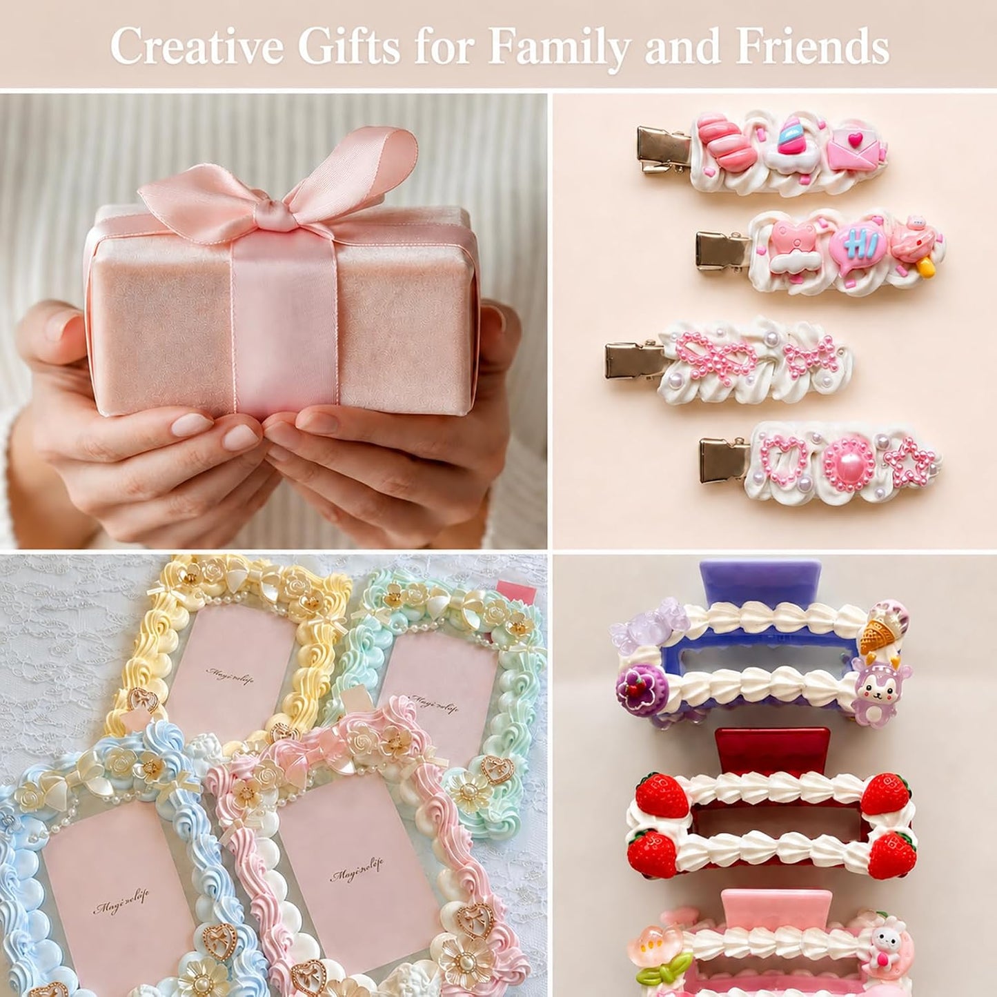Decoden Cream Glue Clay Set with 12 Piping Tips DIY Phone Case Art Crafts