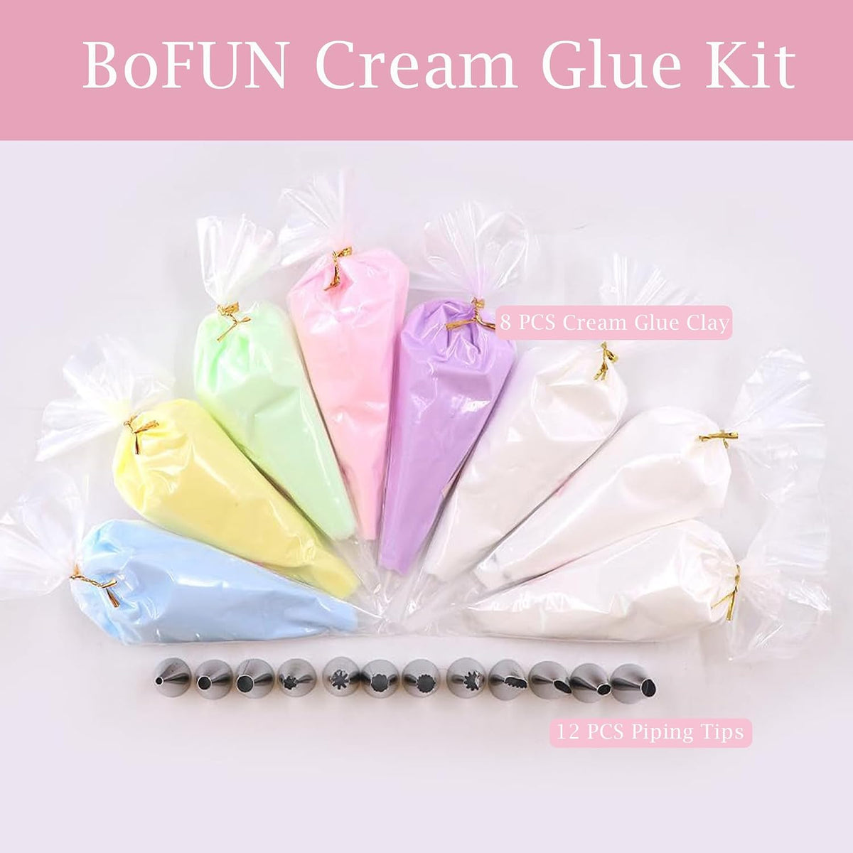 BoFUN Decoden Cream Glue Clay Kit, Whipped Cream Glue for Crafts DIY