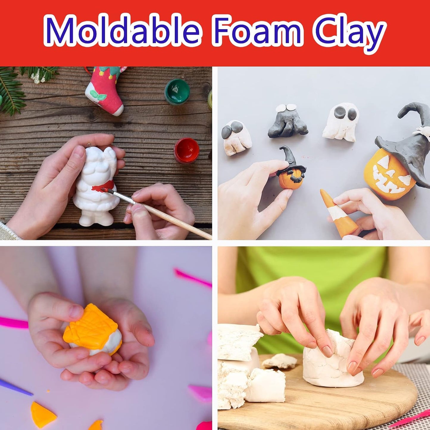 500g White Cosplay Foam Clay Lightweight Sculpting Foam, Air Dry Clay