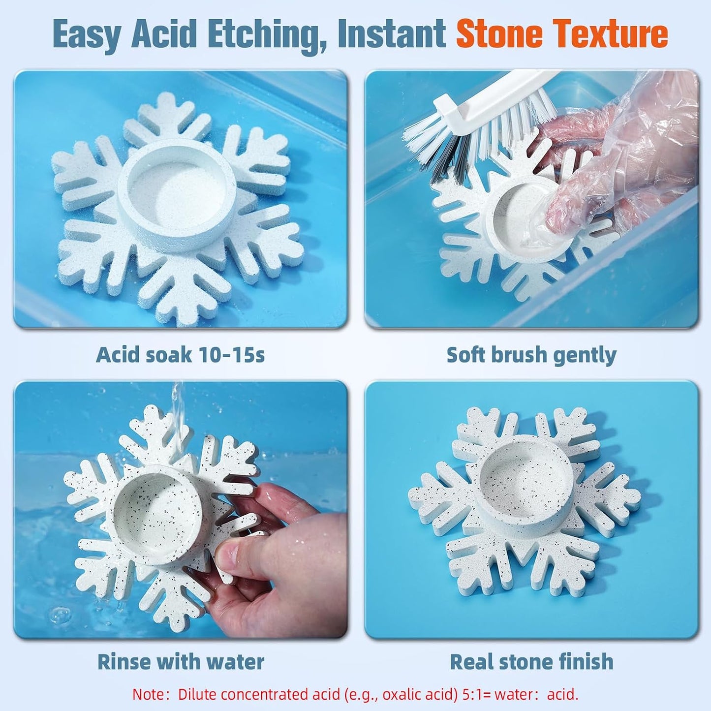 JDiction ResinCrete Decor-Etch Stone Effect Microcement Kit – Aggregate Inlaid & Acid-Etch Formula | High Hardness & Fast Curing | 5:1 Precision Mix for Real Stone Texture (1000g Powder+200g Liquid)