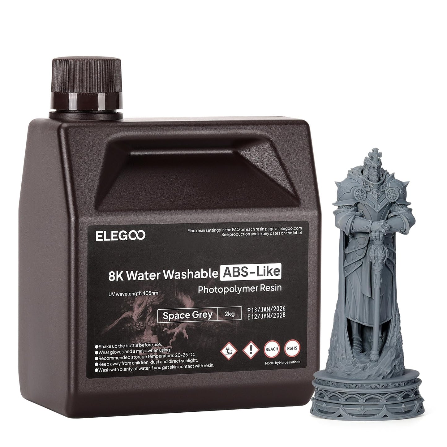 ELEGOO 8K Water Washable ABS-Like Resin Red Clay 2000g