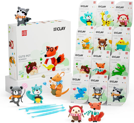 LOUFOR Air Dry Clay Kits for Kids, 12 Boxes
