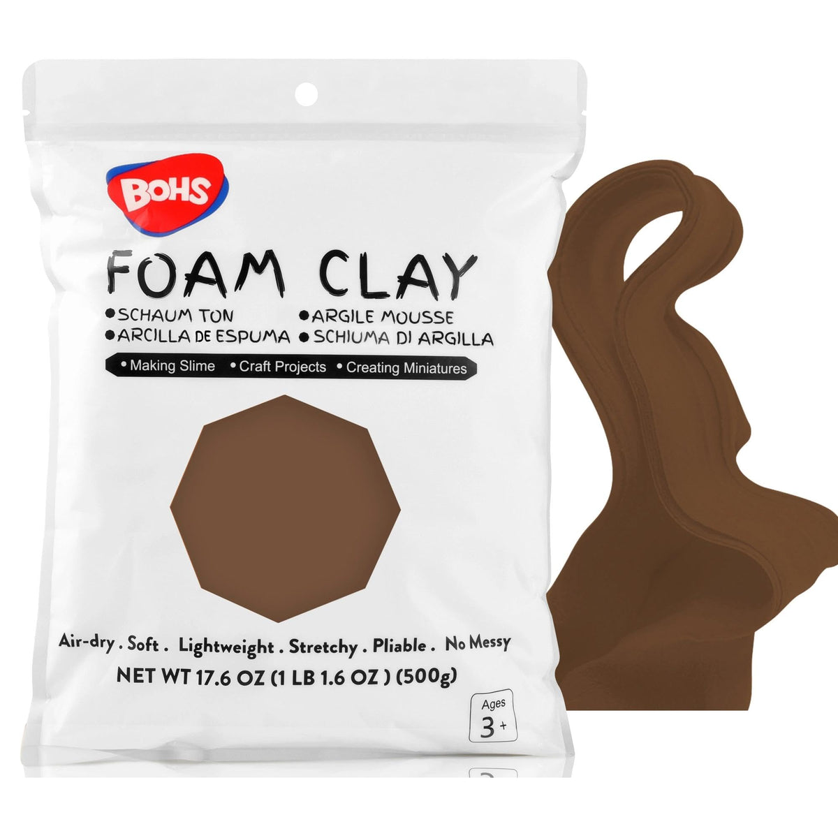 BOHS Foam Clay, White Air Dry Modeling Clay, 1.1 lb