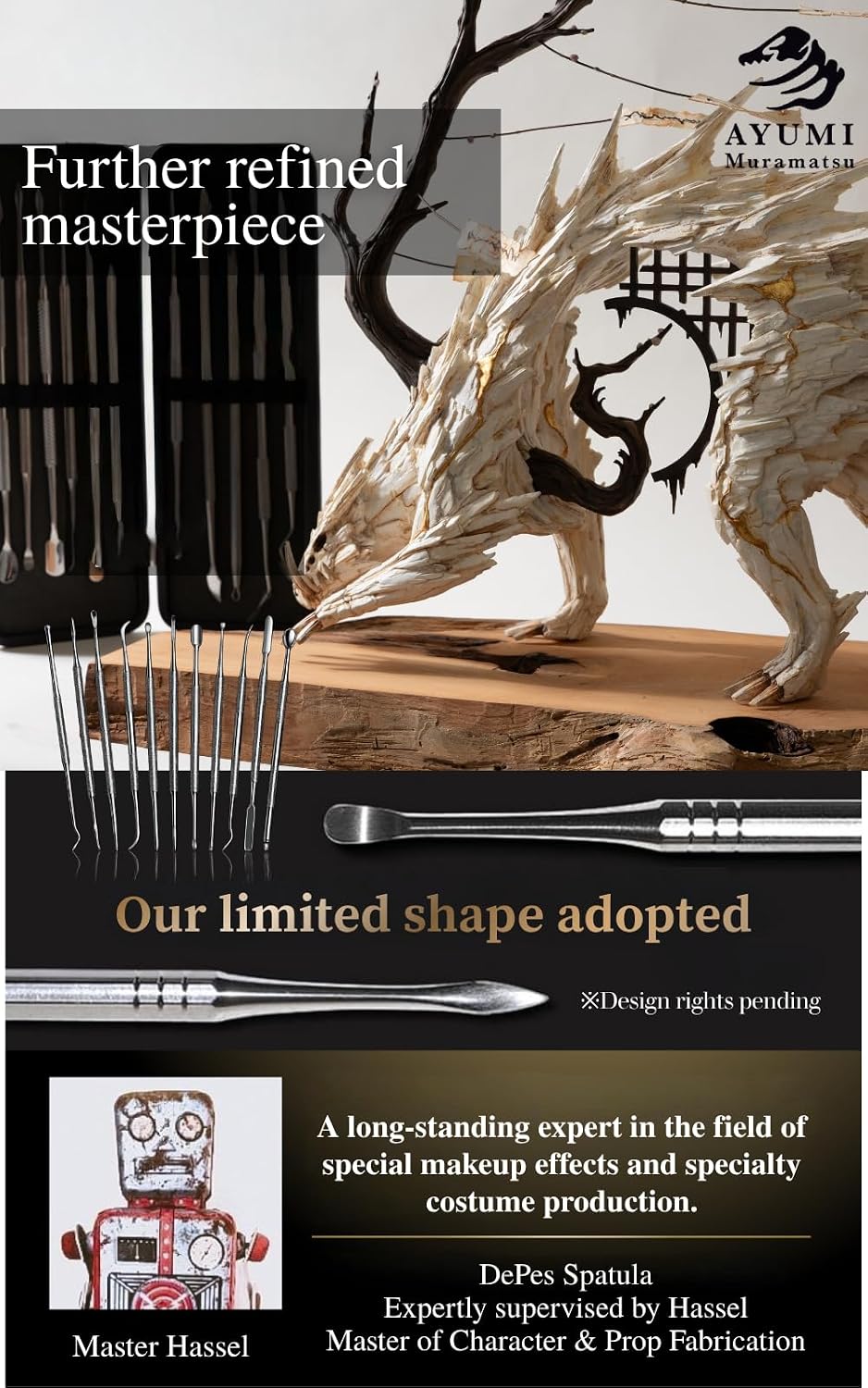 DePes Clay Sculpting Tools (Japanese Famous Artist Developed) Resin Modeling kit Carving Silicone polimer