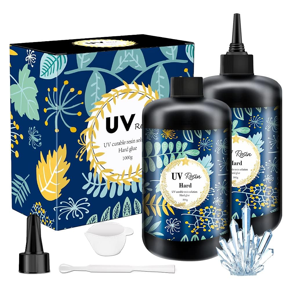 Crystal Clear Hard UV Resin Upgraded Formula Ultraviolet Fast Curing for Jewelry Making Craft Decoration, Hard Transparent Glue Solar Cure Sunlight Activated Resin (100g)