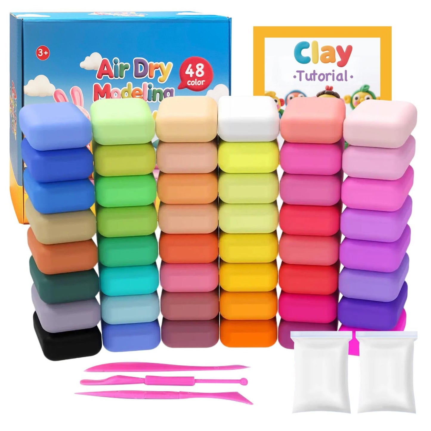 36 Colors Foam Air Dry Clay with Tools, Ultra Light Magic Modeling & Molding Clay Gift Set for Kids Adults, DIY Creative Art Crafts for Home, School