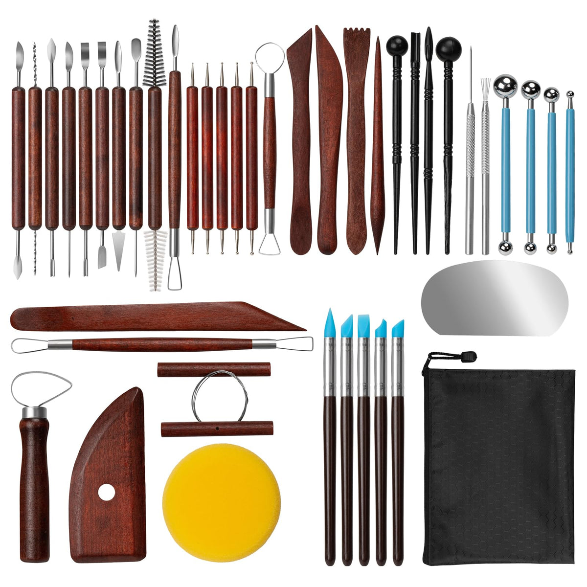 Amrules 4 Pcs Clay Hole Cutters Sculpting Tools Set for Pottery