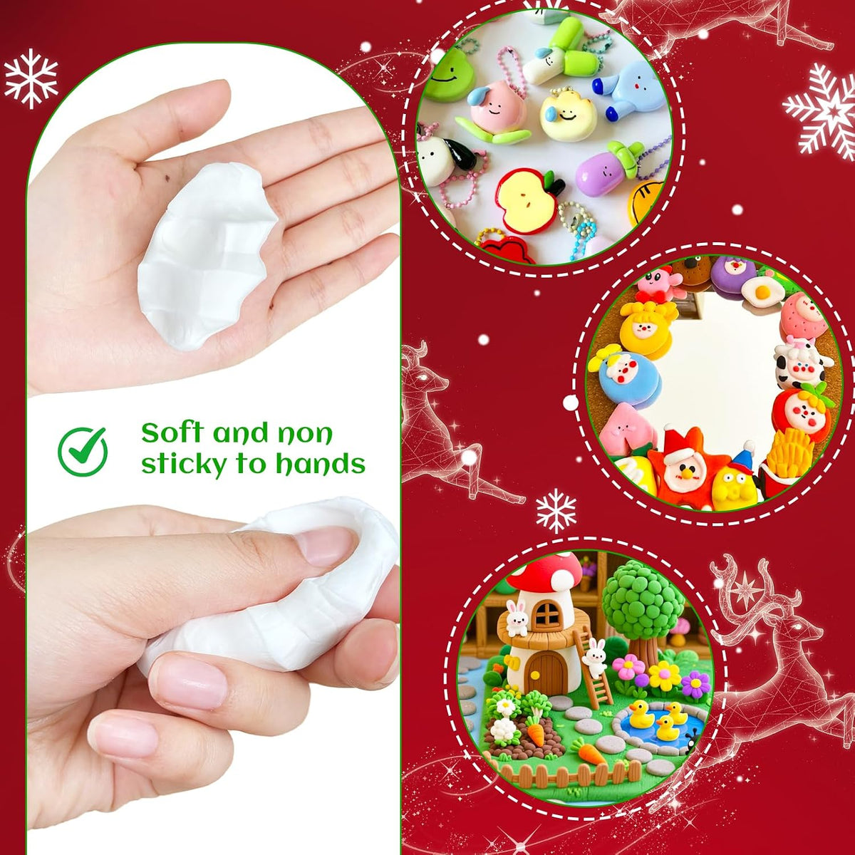 50 Pack White Air Dry Foam Clay,1.12lb Soft Molding Lightweight Clays with 3 Pcs Sculpting Tools for Kids,Adults,Crafting Cosplay,Artistic Projects