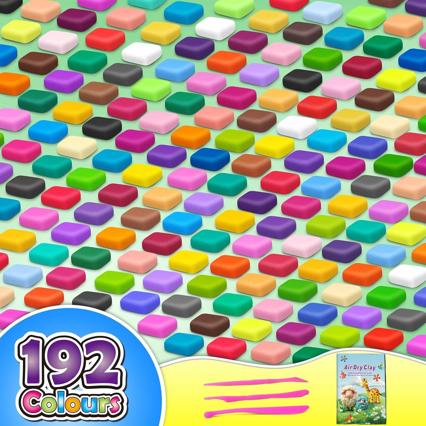 Air Dry Clay 192 Colors, Modeling Magic Clay Gift for Kids