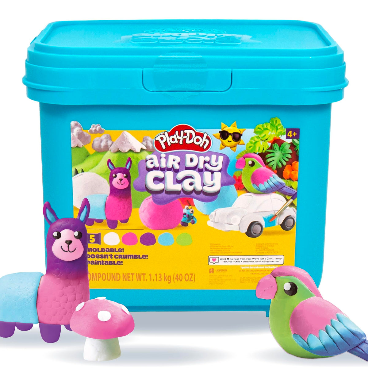 Play-Doh Air Dry Clay Bucket, 2.5 lb. of Paintable White Modeling Clay, Arts & Crafts Gift, Craft Supplies, Sculpting and Molding Clay for Kids