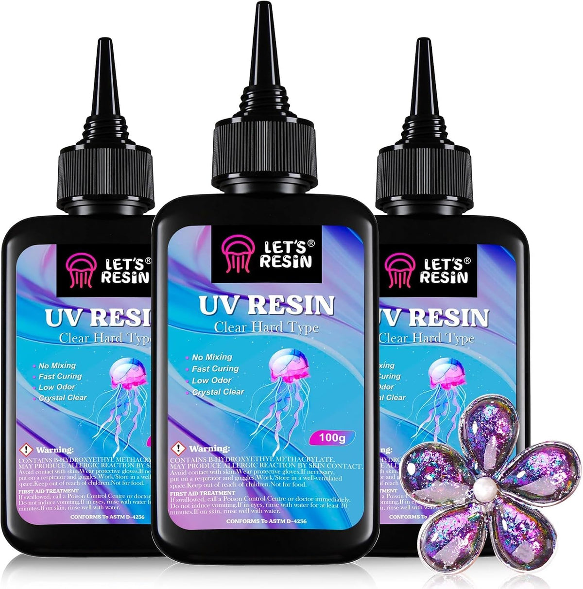 LET'S RESIN UV Resin, 300g Hard Resin Kit for Craft, Casting, Silicone Mold