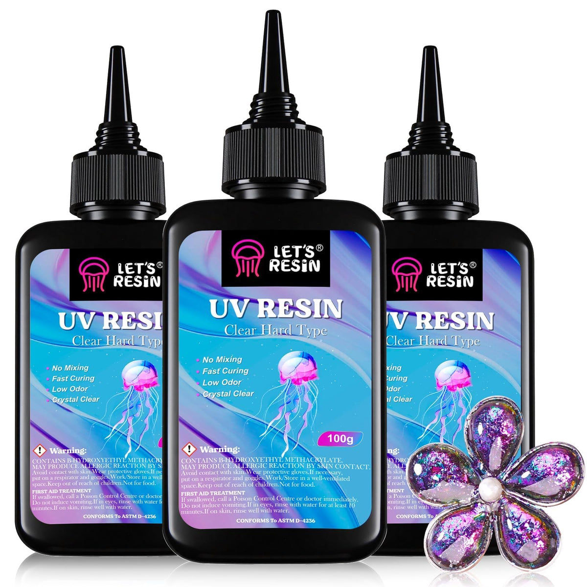LET'S RESIN UV Resin, 300g Hard Resin Kit for Craft, Casting, Silicone Mold