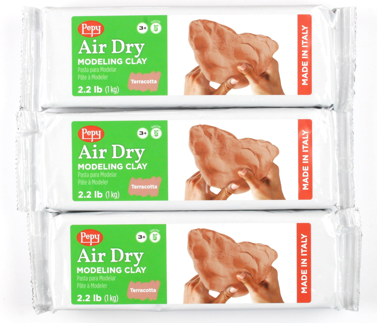 Pepy Premium European Air Dry Modeling Clay White 2.2 lb Bar, Easy to Use Air-Hardening Clay for Classroom and Montessori Sculpting and Crafts Projects