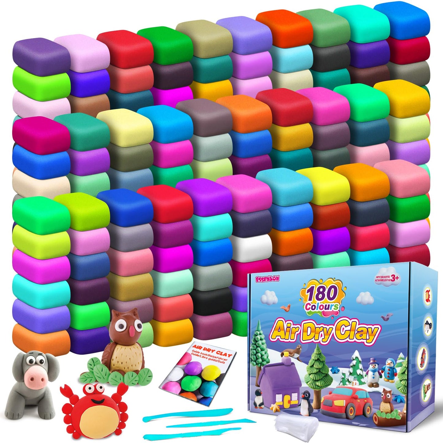 ESSENSON Air Dry Clay 210 Colors, Modeling Clay for Kids