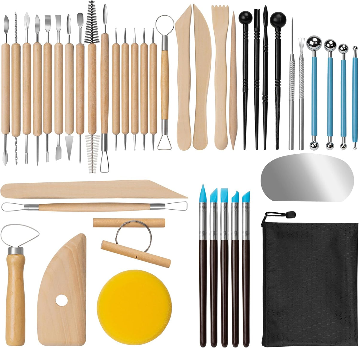 Amrules 43 Pcs Polymer Clay Sculpting Tools Kit for Adults, Light Yellow